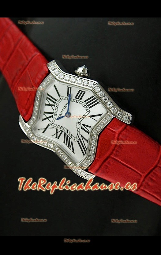 Cartier Tank Folle para damas Réplica en malla roja 