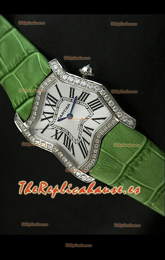 Cartier Tank Folle para damas Réplica en malla verde 