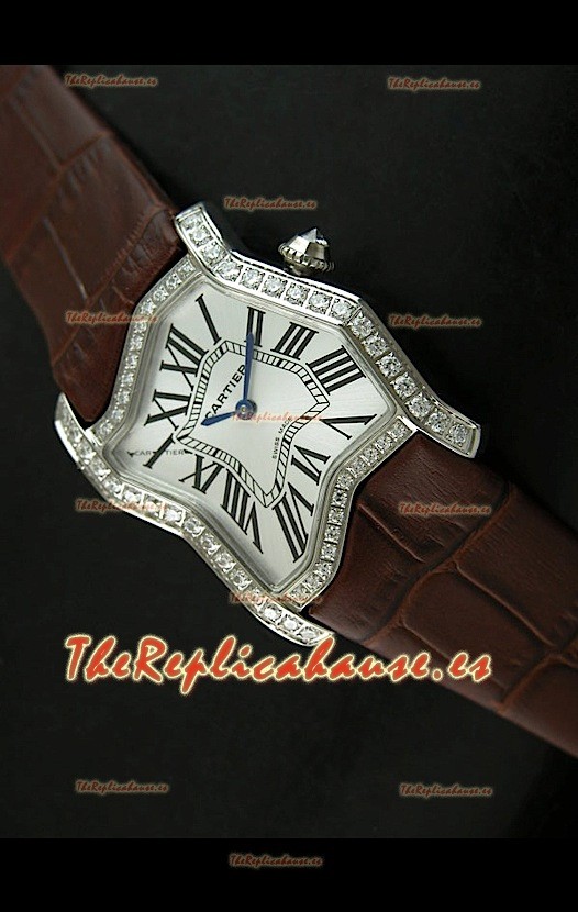 Cartier Tank Folle para damas Réplica en malla marrón 