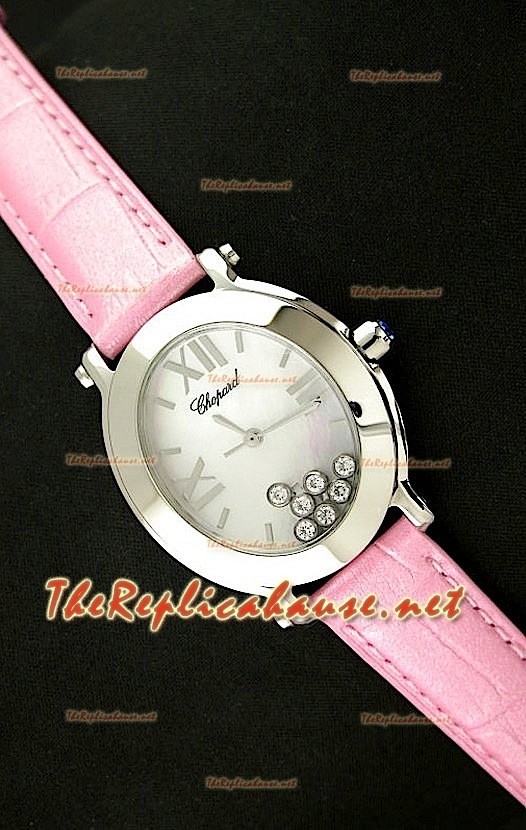 Chopard Happy Sport Reloj Japonés Señoras Penk en Piel 