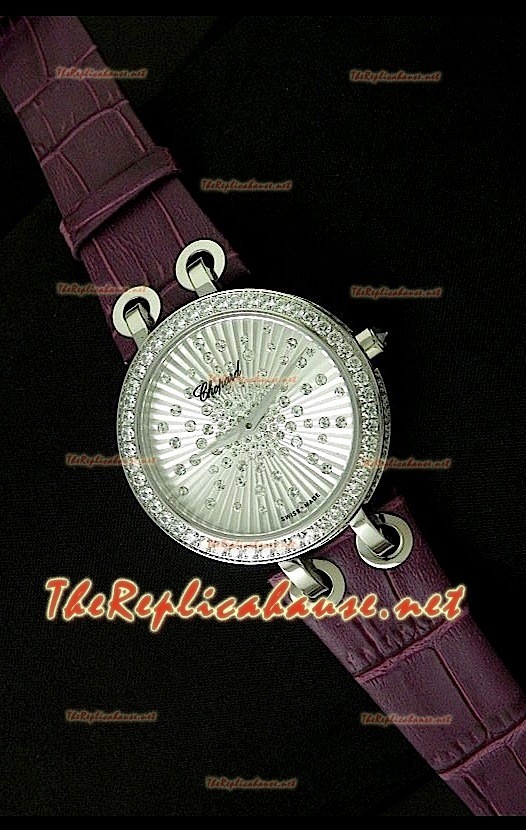 Chopard Xtraveganza Reloj para Señoras con Diamantes incrustados en carcasa Correa Púrpurea