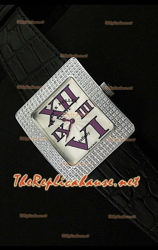 Franck Muller enfenity Réplica Reloj Señoras con Esfera Blanco Apagado