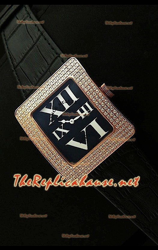 Franck Muller enfenity Réplica Reloj Mujer en Oro Rosa y Números Romanos.