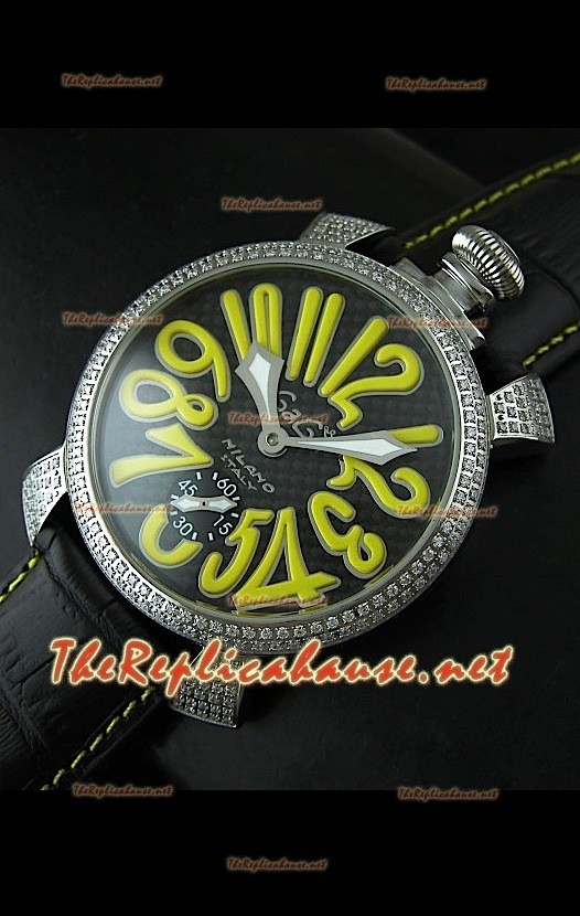 Reloj japonés GaGa Milano Manuale con esfera carbón oscuro