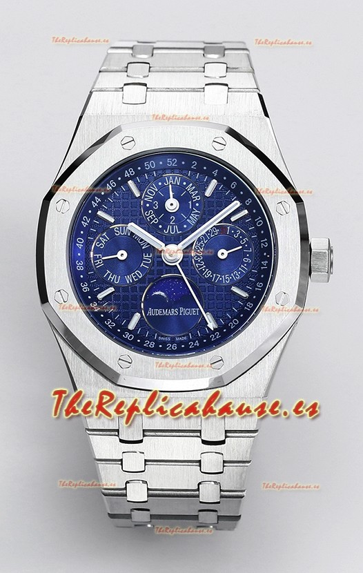 Audemars Piguet Royal Oak Calendario Perpetuo Réplica Suiza Acero 904L - Dial Azul