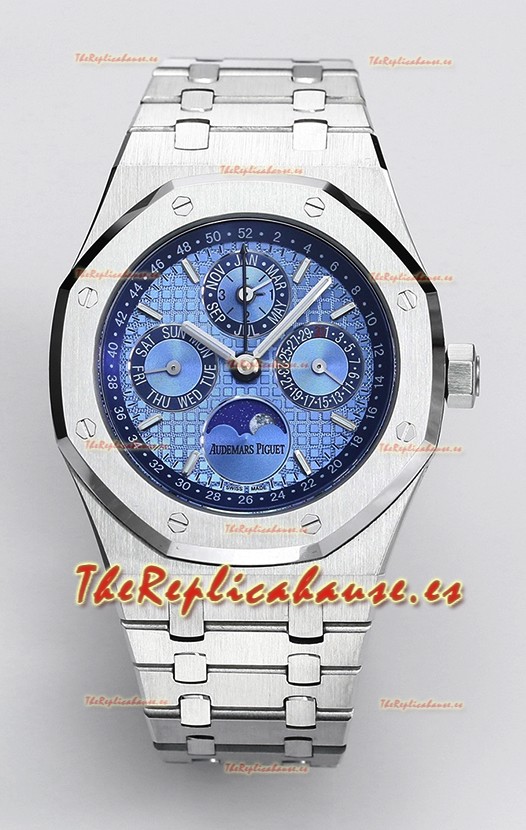 Audemars Piguet Royal Oak Calendario Perpetuo Réplica Suiza Acero 904L - Dial Azul Claro