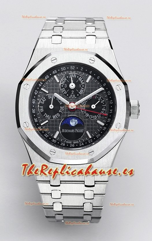 Audemars Piguet Royal Oak Calendario Perpetuo Réplica Suiza Acero 904L - Dial Negro