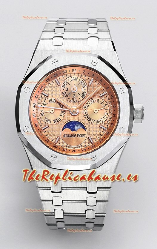 Audemars Piguet Royal Oak Calendario Perpetuo Réplica Suiza Acero 904L - Dial Champange