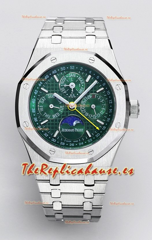 Audemars Piguet Royal Oak Calendario Perpetuo Réplica Suiza Acero 904L - Dial Verde