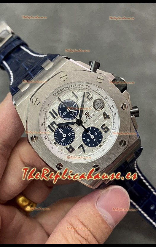 Audemars Piguet Royal Oak Offshore Cronógrafo Dial Blanco Acero 904L Espejo 1:1 Movimiento 3126