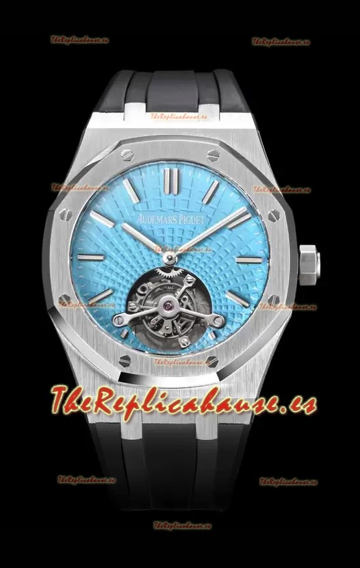 Audemars Piguet Royal Oak Tourbillon 41mm en Caja 904L - Dial de Tapicería Azul Tiffany Réplica Definitiva 1:1