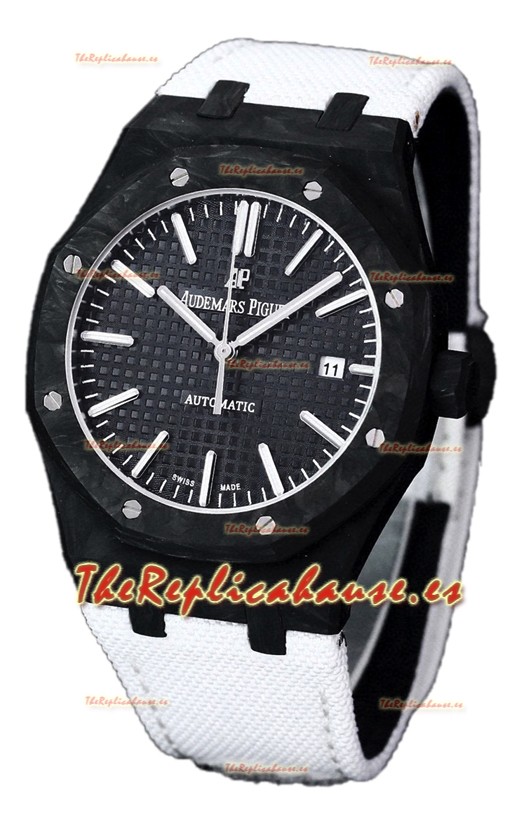 Audemars Piguet Royal Oak Ref.15400 Reloj con Caja de Carbono Forjado Dial Negro en Réplica Espejo 1:1