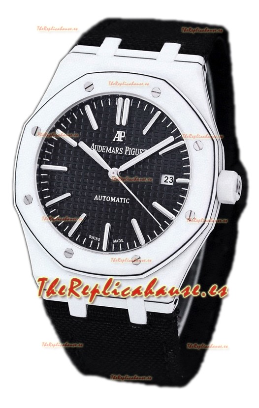 Audemars Piguet Royal Oak Ref.15400 Reloj con Caja de Carbono Forjado Dial Negro en Réplica Espejo 1:1