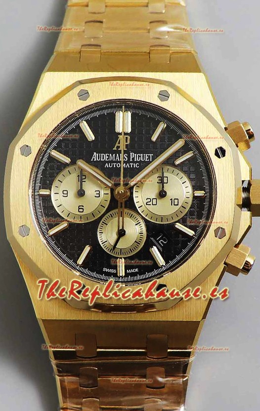 Audemars Piguet Royal Oak Cronógrafo Oro Amarillo Dial Dial Correa Acero Reloj Réplica Suiza