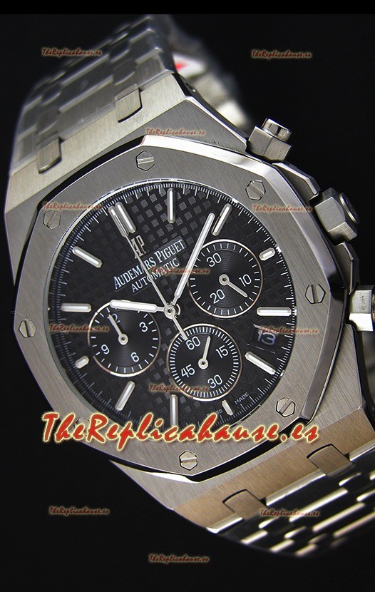 Audemars Piguet Royal Oak Reloj Réplica Cronógrafo de Cuarzo Suizo Dial Negro - 41MM
