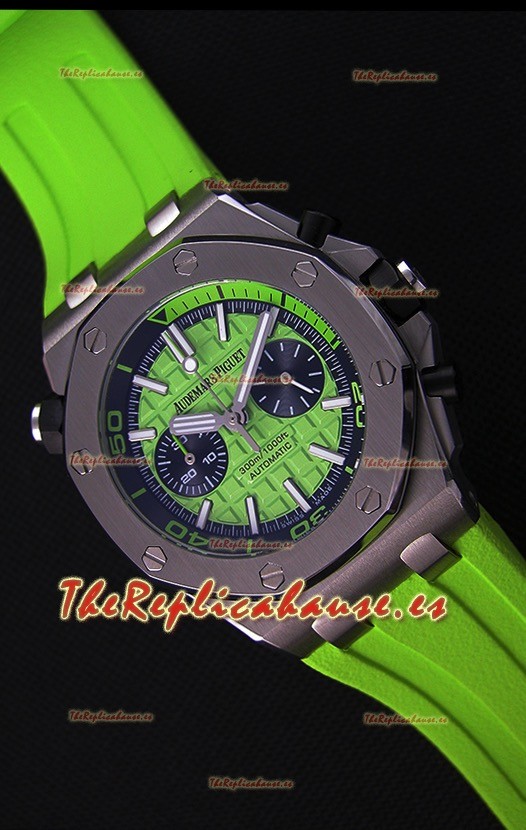Audemars Piguet Royal Oak Offshore Reloj Réplica Cronógrafo de Cuarzo Suizo estilo Buzo en color Verde