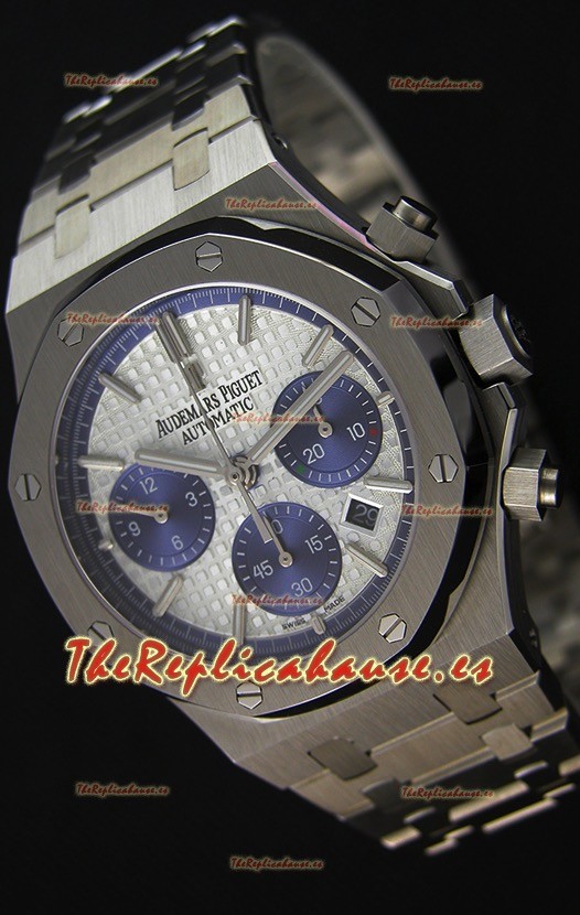 Audemars Piguet Royal Oak Reloj Réplica Suizo Cronógrafo, Dial Blanco, Correa de Acero