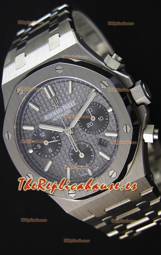 Audemars Piguet Royal Oak Reloj Réplica Suizo Cronógrafo, Dial Gris tipo Pizarra Correa de Acero