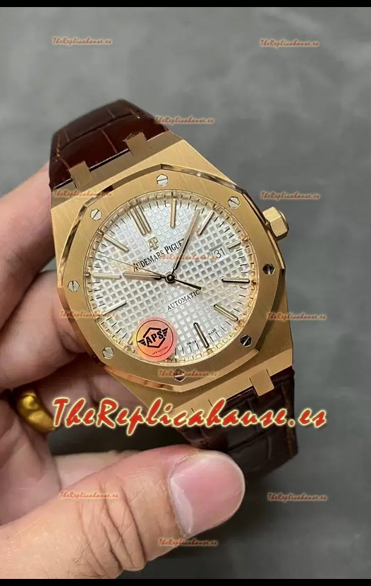 Audemars Piguet Royal Oak 15510 50 Anniversario 41MM Dial Blanco Oro Rosado Rose 41MM Reloj Réplica 1:1