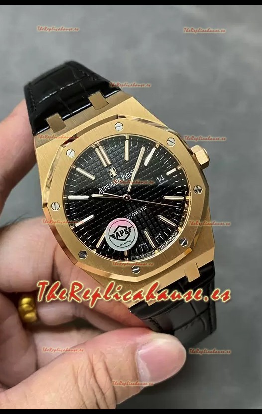 Audemars Piguet Royal Oak 15510 50 Aniversario 41MM Dial Negro Oro Rosado 41MM Répilca a Espejo 1:1
