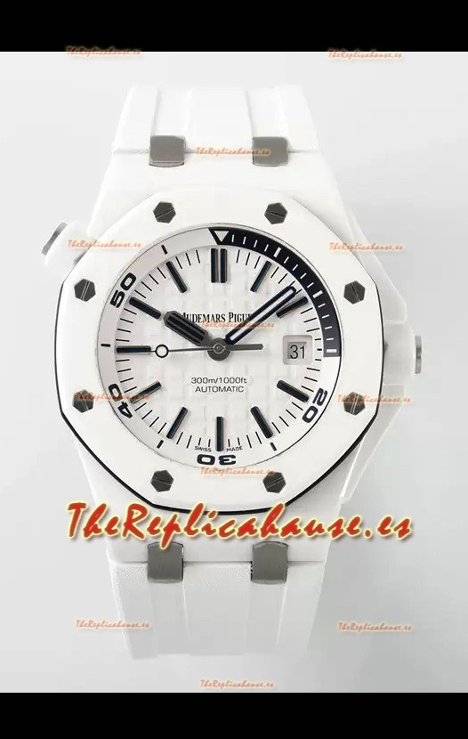 Audemars Piguet Royal Oak Offshore Cerámica Reloj Réplica Suizo a Espejo 1:1 Ultimate Dial Blanco Movimiento Cal.3102