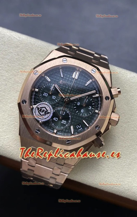 Audemars Piguet Royal Oak Super Clone - Dial Verde Caja Oro Rosado 41MM