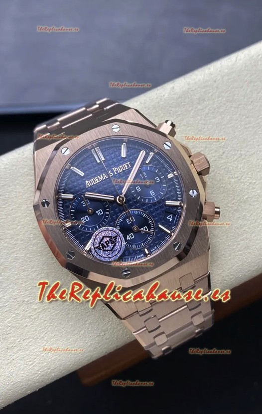 Audemars Piguet Royal Oak Super Clone - Dial Azul Caja Oro Rosado 41MM