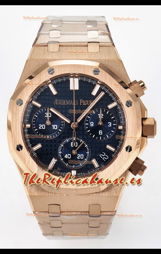 Audemars Piguet Royal Oak Super Clone - Dial Negro Caja Oro Rosado 41MM