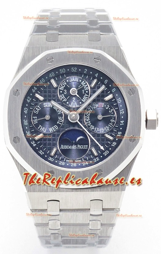 Audemars Piguet Royal Oak Calendario Perpetuo Super Clone Acero 904L Dial en Acero Azul