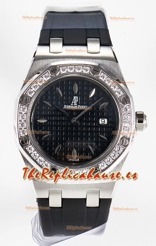 Audemars Piguet Royal Oak 33MM Acero 904L Dial Negro Cuarzo Suizo Reloj Réplica