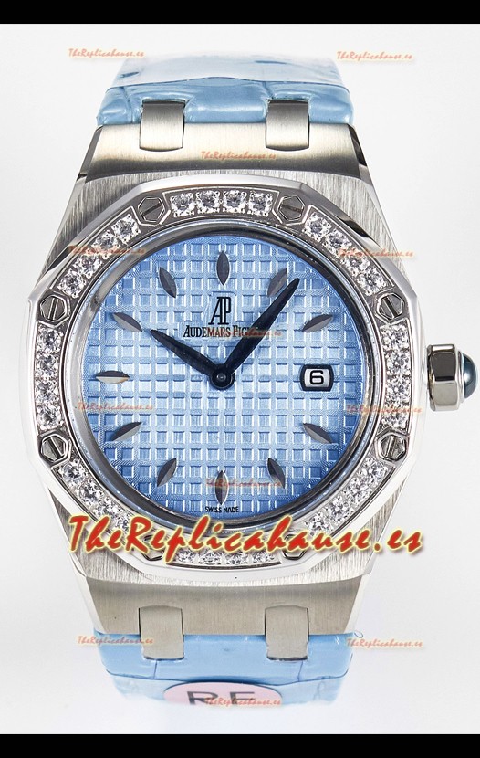 Audemars Piguet Royal Oak 33MM Acero 904L Dial Azul Cuarzo Suizo Reloj Réplica
