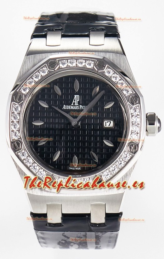 Audemars Piguet Royal Oak 33MM Acero 904L Dial Negro Cuarzo Suizo Reloj Réplica
