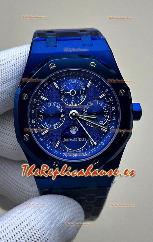Audemars Piguet Royal Oak Calendario Perpetuo Super Clone Azul Cerámica Reloj Réplica
