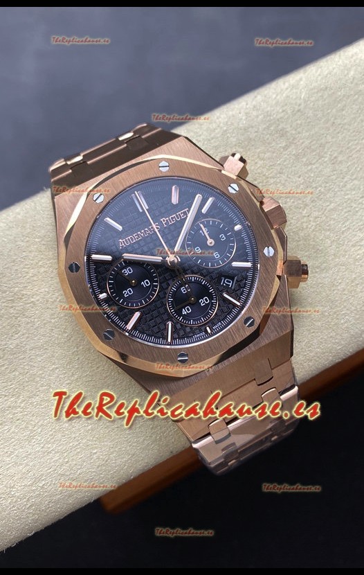 Audemars Piguet Royal Oak 50th Anniversary Super Clone - Caja Oro Rosado Dial Azul en 41MM
