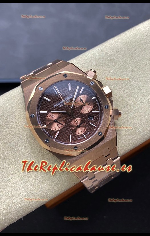 Audemars Piguet Royal Oak Super Clone - Caja Oro Rosado Dial Marrón en 41MM