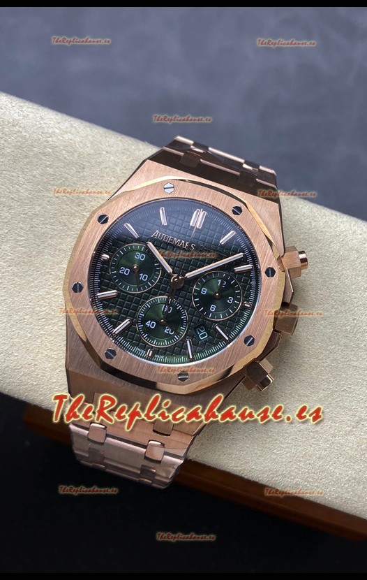 Audemars Piguet Royal Oak 50th Anniversary Super Clone - Caja Oro Rosado Dial Verde en 41MM