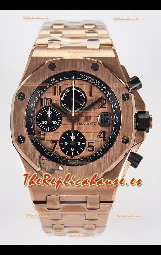Audemars Piguet Royal Oak Offshore Oro Rosado BRICK Dial Reloj Réplica Super Clone 1:1 - Acero 904L