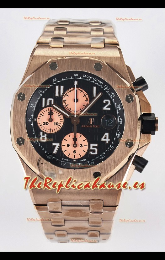 Audemars Piguet Royal Oak Offshore Rose Gold Half BRICK Dial Reloj Réplica Super Clone 1:1 - Acero 904L