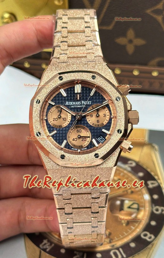 Reloj Audemars Piguet Royal Oak Cronógrafo 26239OR Super Clone en Oro Rosado Esmerilado