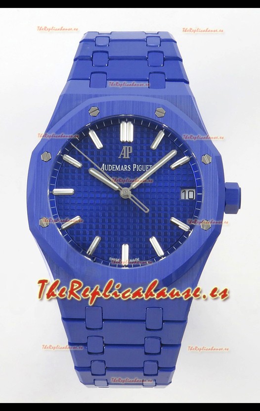 Audemars Piguet Royal Oak 15500 - Reloj Réplica con Caja de Cerámica Azul y Dial Azul
