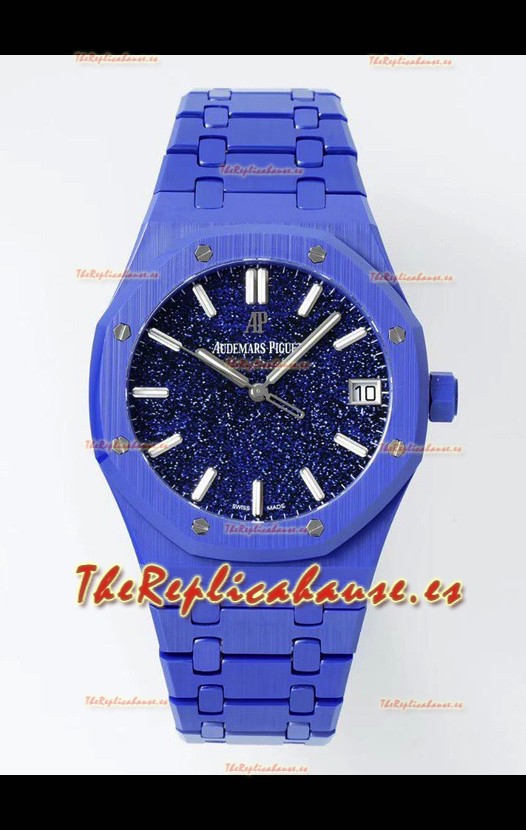 Audemars Piguet Royal Oak Super Clone 15500 Blue Ceramic Dial Estrellado Watch 