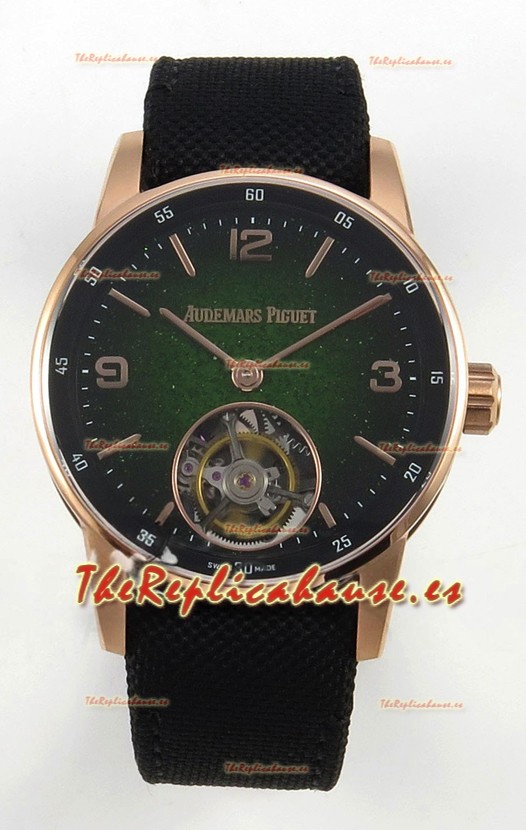 Reloj Audemars Piguet CODE 11.59 29396 Super Clone de Oro Rosado y Esmalte de Aventurina Verde