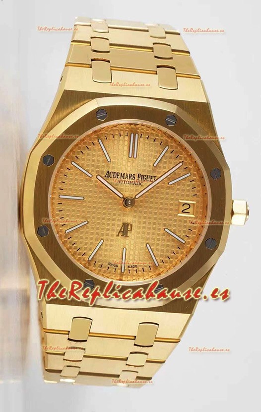 Audemars Piguet Royal Jumbo Oak Reloj Réplica Suizo Extra Fino Oro Amarillo - Réplica a Espejo 1:1 Dial de Oro