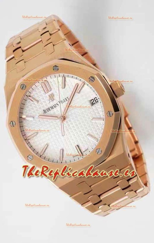 Audemars Piguet Royal Oak Reloj de Acero 904L 42MM Chapado en Oro Rosado - Ultimo Movimiento 1:1 3120