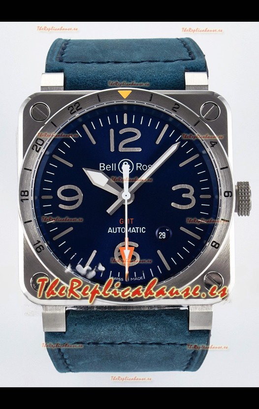 Bell & Ross BR03-93 GMT Edition Dial Azul Reloj Réplica Espejo 1:1 