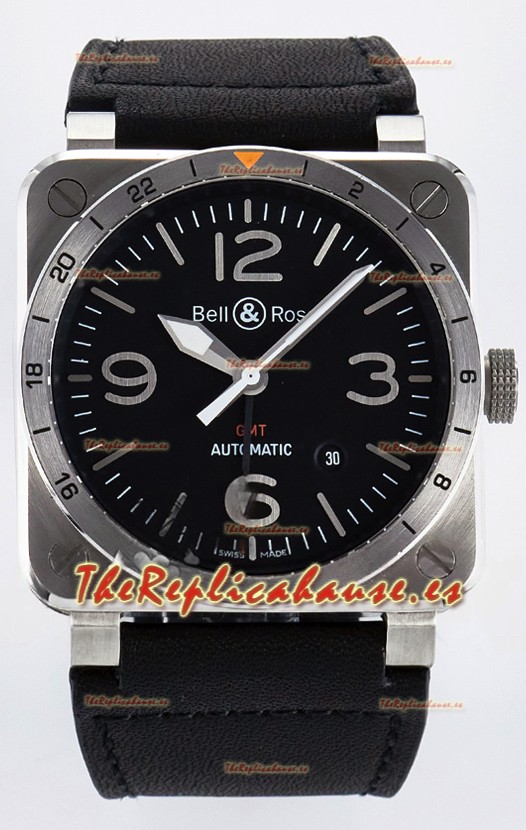 Bell & Ross BR03-93 GMT Edition Dial Negro Reloj Réplica Espejo 1:1 