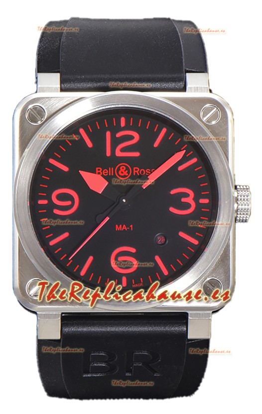 Bell and Ross BR03-92 MA-01 Edición Indicadores Rojos Reloj Réplica Suiza