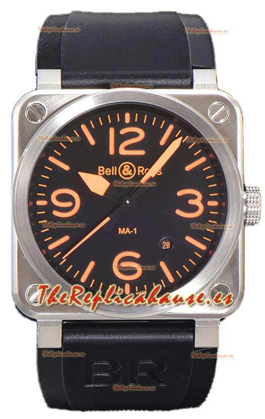 Bell and Ross BR03-92 MA-01 Edición Indicadores Naranjas Reloj Réplica Suiza