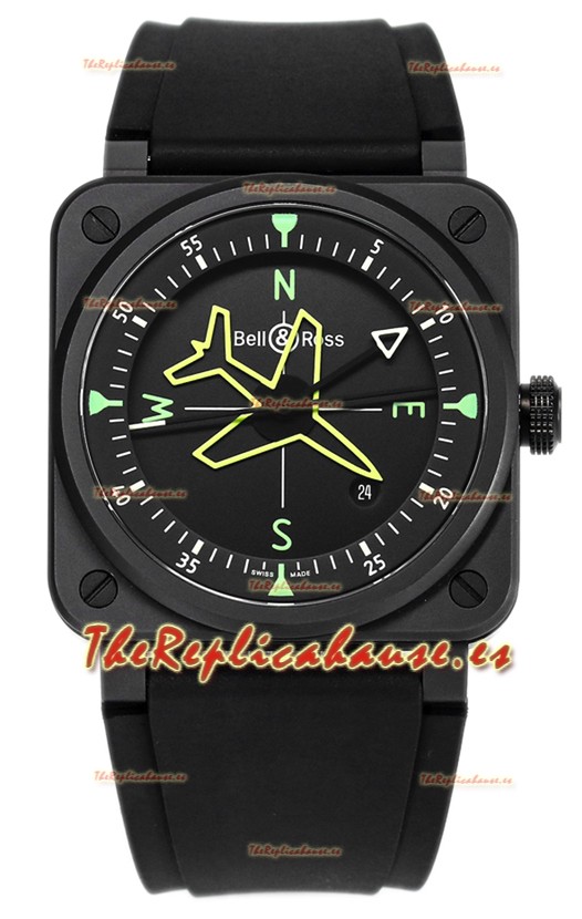 Bell and Ross BR03 Gyrocompass Reloj Revestido PVD Réplica Suiza 41MM