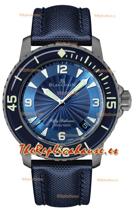 Blancpain Fifty Fathoms Automatique Titanium Edition Reloj Réplica Suiza en Calidad Espejo 1:1